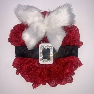 Handmade burlap Santa Christmas wreath